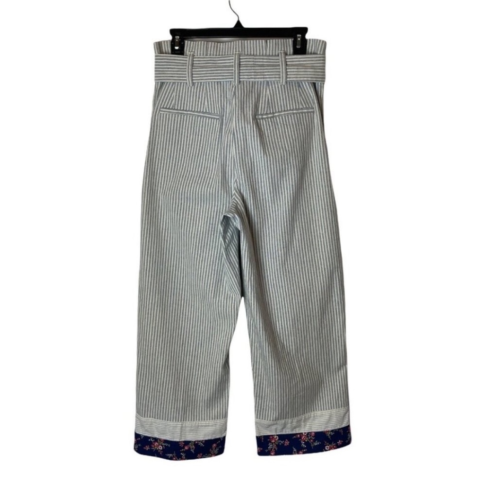 Madewell x New Denim Project Striped High-Waist Paperbag Ankle Pants - Picture 9 of 11